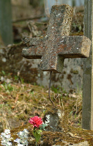 Still life picture, old cross, cemetery in Vilnius