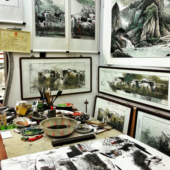 Warsztat chińskiego malarza